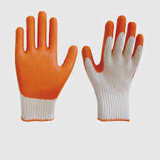 Safety Cotton Gloves With Rubber 1x10x25