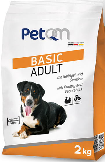 Dog petQM Basic Adult With Poultry &amp; Vegetables 2KG